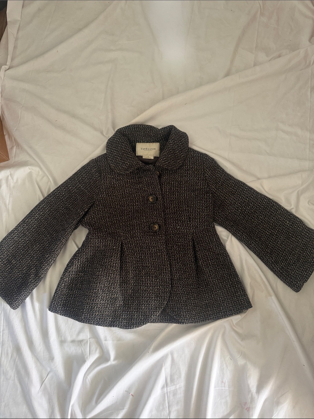 Van Heusen Black Tweed Peplum Jacket